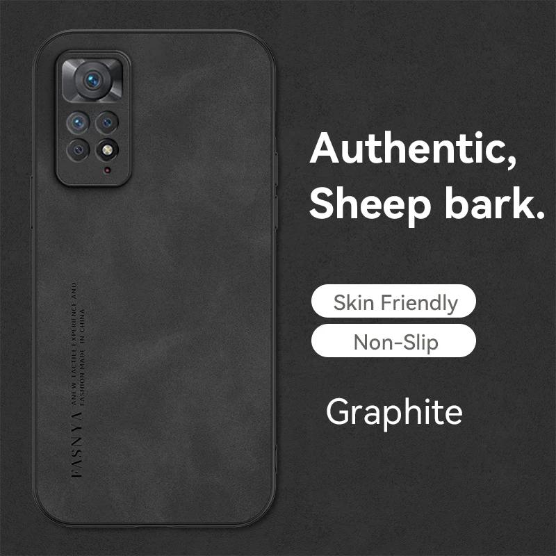 Чехол из натуральной овчины для Xiaomi Redmi Note 12 12S 12C 11 11S 10 10A 10C 9 9A 9C 9T A1 Plus Note13Pro Роскошная матовая задняя крышка