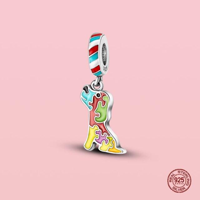 Подвеска из стерлингового серебра 925 пробы, очаровательные бусины для оригинального браслета Panjia, ожерелье, женские украшения