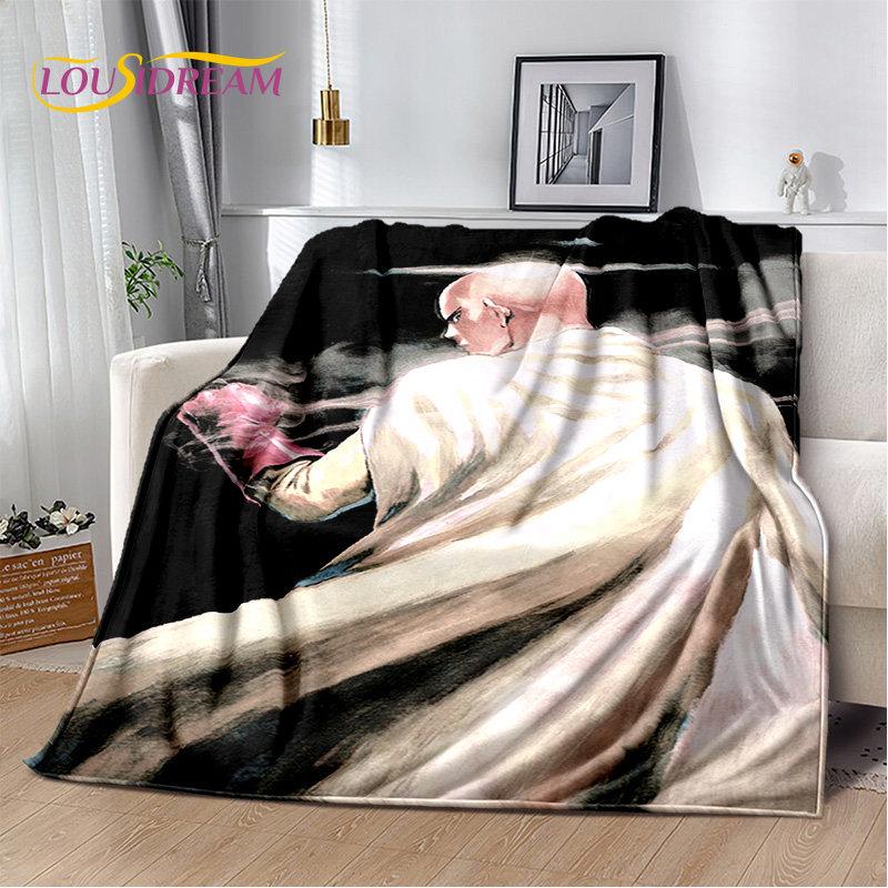 Мягкое плюшевое одеяло с рисунком аниме ONE PUNCH MAN, фланелевое одеяло, одеяло для гостиной, спальни, кровати, дивана, чехол для пикника, детское одеяло