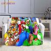 Модная плед-одеяло Mario Bros Аниме Фланелевый плед для кровати Мягкое 3D-печатное мультяшное покрывало Диван Путешествия Кемпинг Детское одеяло