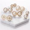 6 пар элегантных крошечных сережек-гвоздиков с кристаллами, стразами, бриллиантами и жемчугом