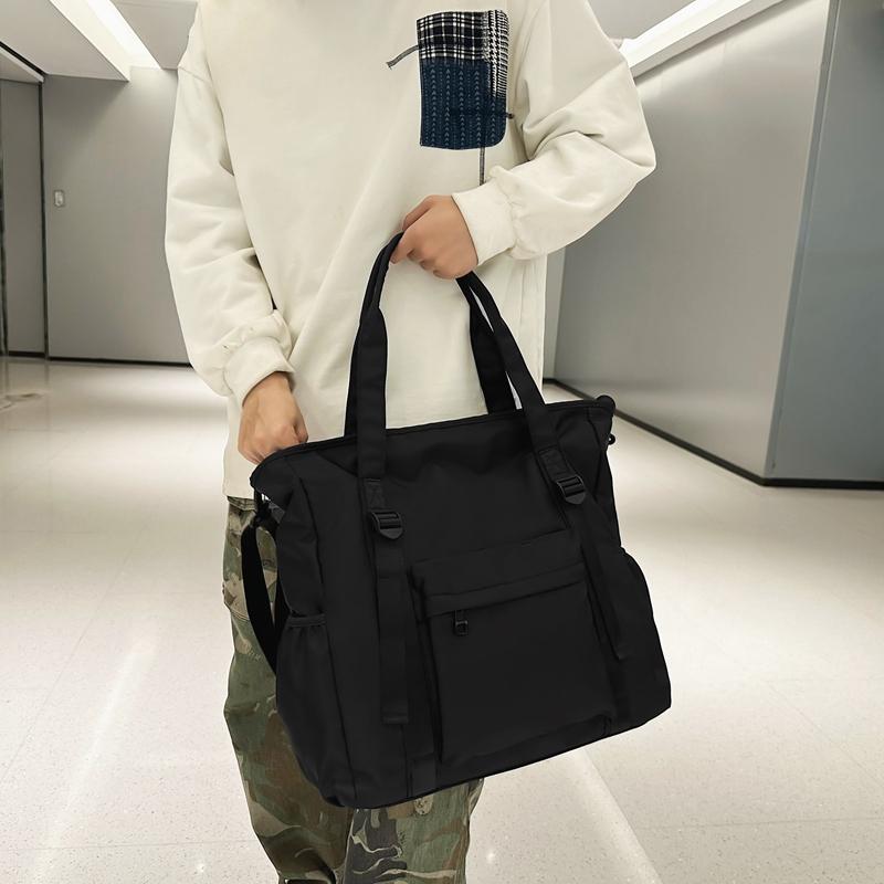 Мужская пригородная сумка, однотонная большая сумка, женская большая вместительная сумка на плечо, студенческая сумка для занятий, сумка через плечо