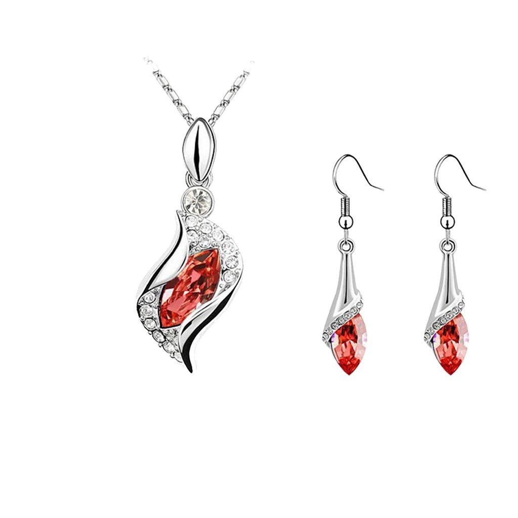 Синий длинный каплевидный австрийский кристалл модные серьги кулон ожерелье