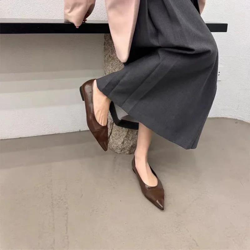 Pointed Toe Women Flats Loafers Shoes Shallow Fashion Sexy Dress Shoes New 2024 Autumn Cozy Walking Sandals Mujer Brand Zapatos