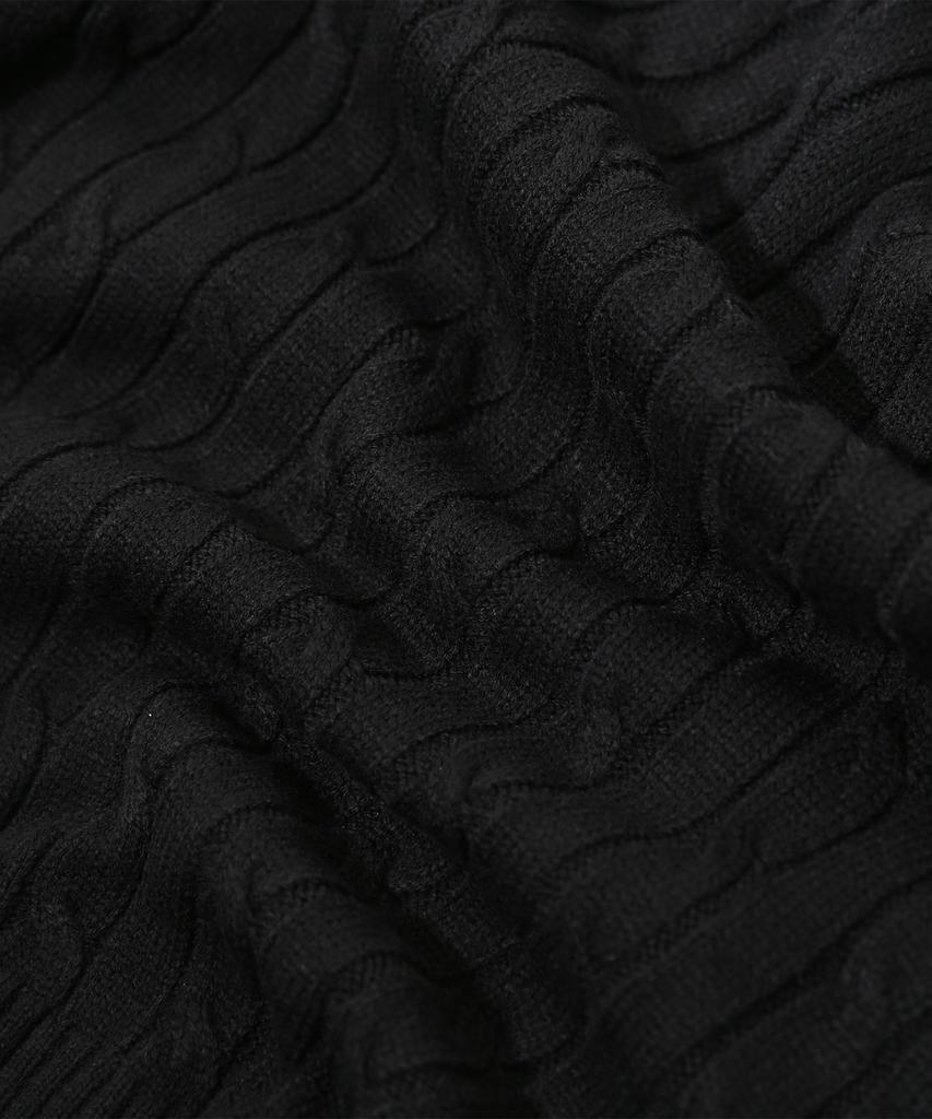 UCLA Unisex Round Neck Cable Knit [Black] (Ua9Lk10)