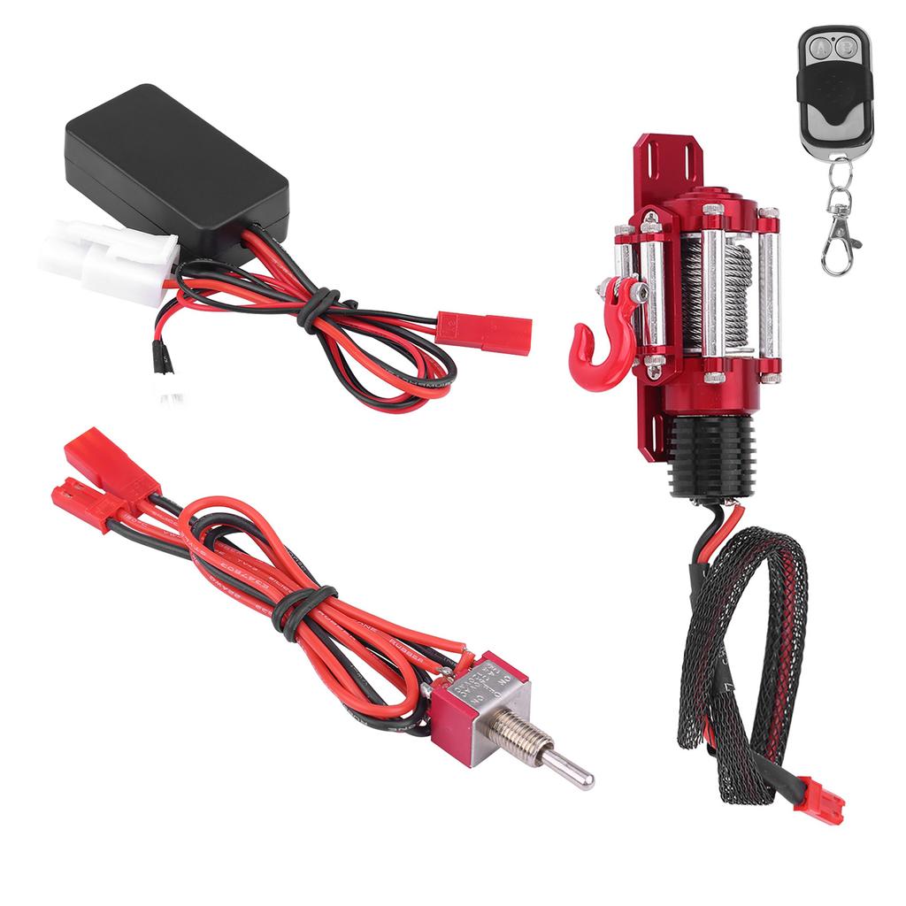1/10 Масштаб RC Модель автомобиля Гусеничный автомобильный аксессуар Металлическая лебедка с пультом дистанционного управления