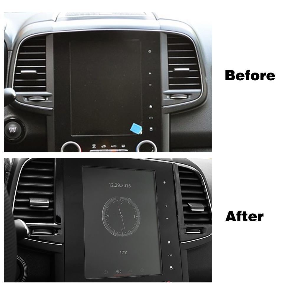 Для Renault Koleos 2017-украшение салона автомобиля, защитная рамка из нержавеющей стали, накладка черного цвета для Samsung