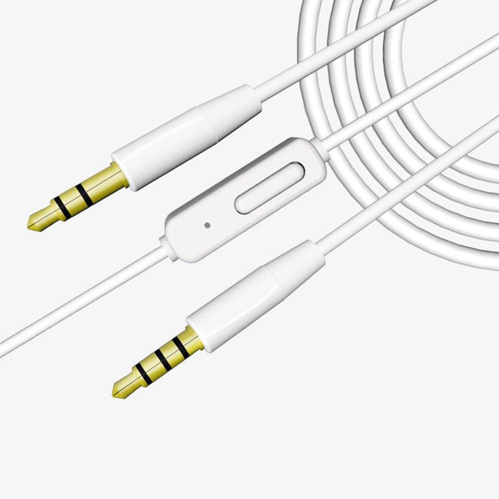 1.2m Headphone Volume Control Speaker Line Audio Cable 3.5mm Jack Aux Cord with Mic