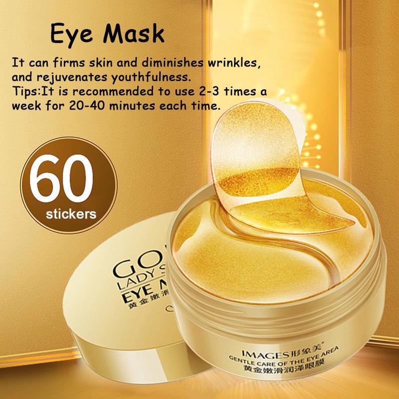 Gold Crystal Eye Mask Care Bag Anti Wrinkle Moisturizing Collagen Eye Mask Care Accessories Improves Dullness