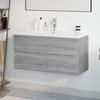 3152883 vidaXL Vanity Unit with Integrated Basin Sonoma Grey Engineered Wood