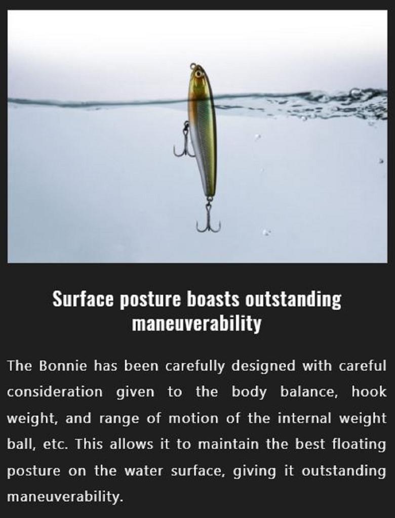 Jackall Bonnie 85 Floating Lure HL Silver & Black (8952)