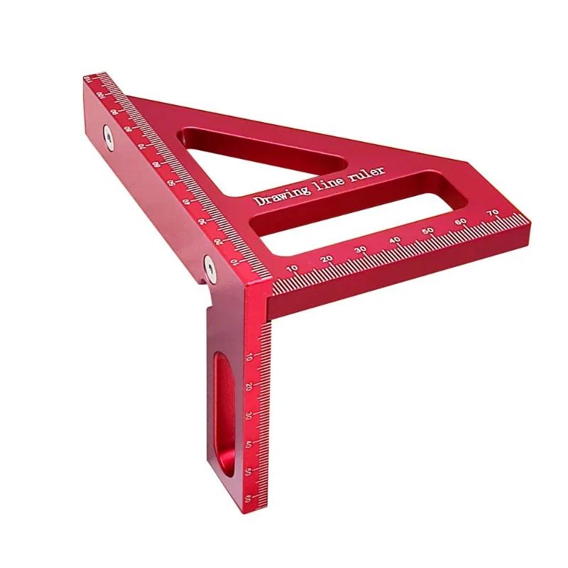Multiangle Measuring Ruler, 45/90 Degree Aluminum Carpentry Square Conveyor, Angle Triangular Ruler Design Measuring Tool