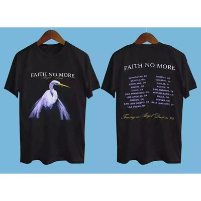 Винтажная стираная футболка с принтом Faith No More Angel Dust Ретро Y2K Музыкальная атрибутика Подарок фанату Графическая футболка Мужская Женская Печатная футболка Летняя Повседневная Модная одежда
