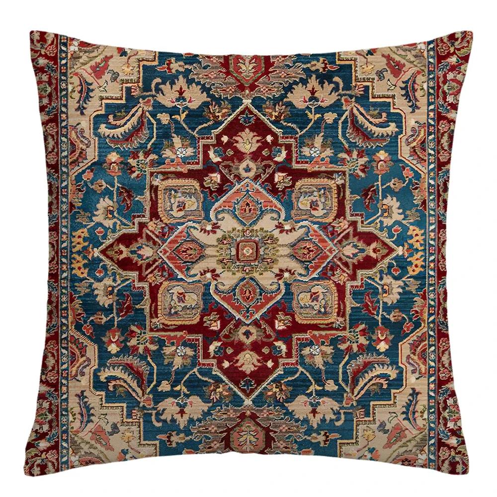 Moroccan Ethnic Cushion Cover, Short Plush Pillowcase 40x40 45x45 50x50 60x60, Sofa Decorative Cushion Cover, Home Decoration
