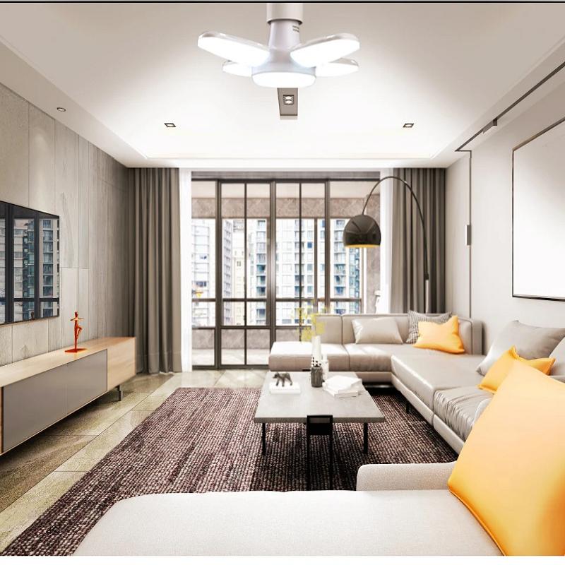 Светодиодные светильники для гаража, промышленное освещение, складная четырехлепестковая лампа мощностью 28 Вт, светодиодные светильники для подвала, деформируемые для гаража, склада, мастерской