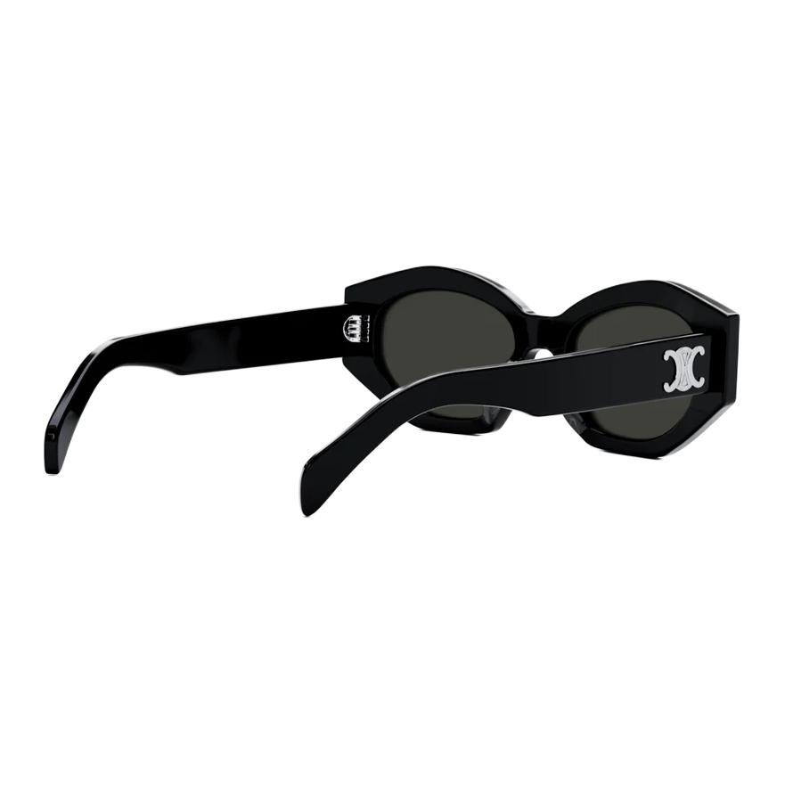 CELINE Diagonal Sunglasses Shiny Black/Smoke Unisex Eyewear CL40238U-01A