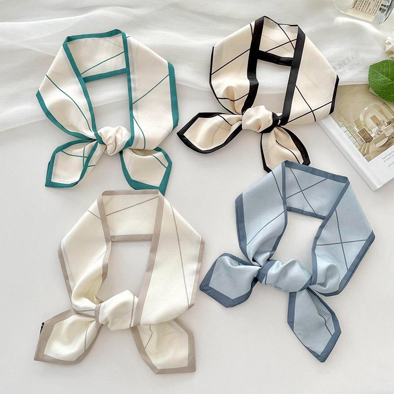 Luxary Korean Twill Decorative Ribbon Small Scarf for Women Hair Band Small Scarf Binding Bag Handle Ribbon Headband Lady Tie