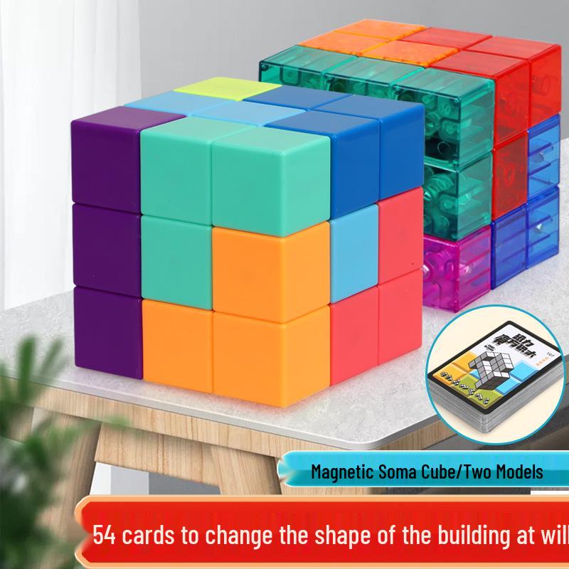 Magnetic Rubik's Cube Building Blocks: Soma Cube Educational Toy for Kids 6+