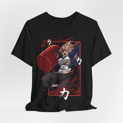 Футболка унисекс с графикой Power Anime, футболка с коротким рукавом, футболка с японской мангой,