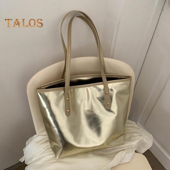 Женская сумка-тоут из искусственной кожи, однотонная сумка через плечо, глянцевая, повседневная, для подмышки, для телефона, ключей, карт, работы, путешествий, вечеринок