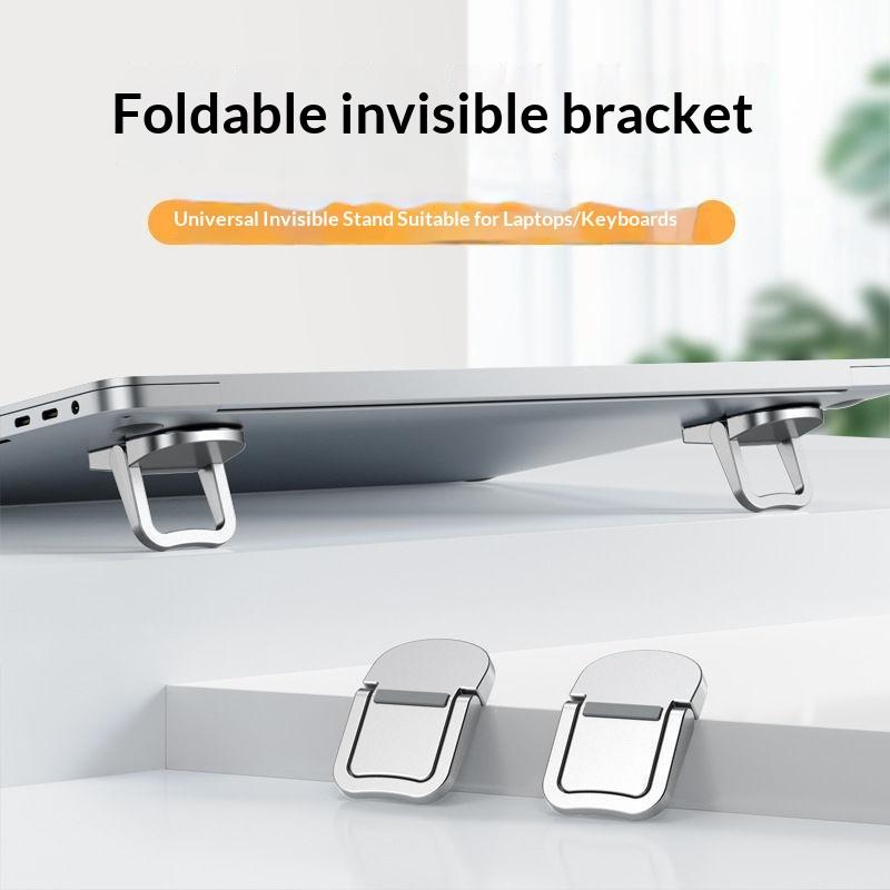 Invisible Portable Laptop Stand 1 Pair Mini Folding Notebook Leg Holder Adjustable Height Non-slip Bracket for Work Gaming Travel
