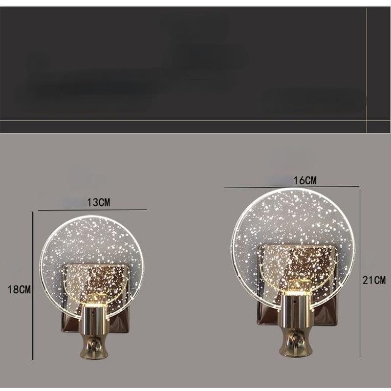 Light Luxury Crystal Wall Lamp LED Nordic Minimalist Living Room Background Wall Bedroom Bedside Aisle Wall Lamp