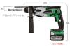 HiKOKI Бывший аккумуляторный перфоратор Hitachi Koki, аккумуляторная батарея Green и зарядное устройство продаются отдельно, только основной блок 14,4 В DH14DSL(NN)