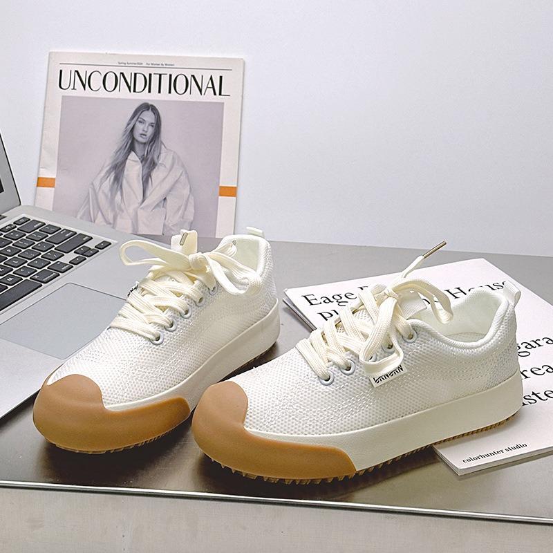 6 Thick-soled Niche Mesh Shoes Women's New Summer Mesh Breathable Board Shoes Sports and Leisure Shoes