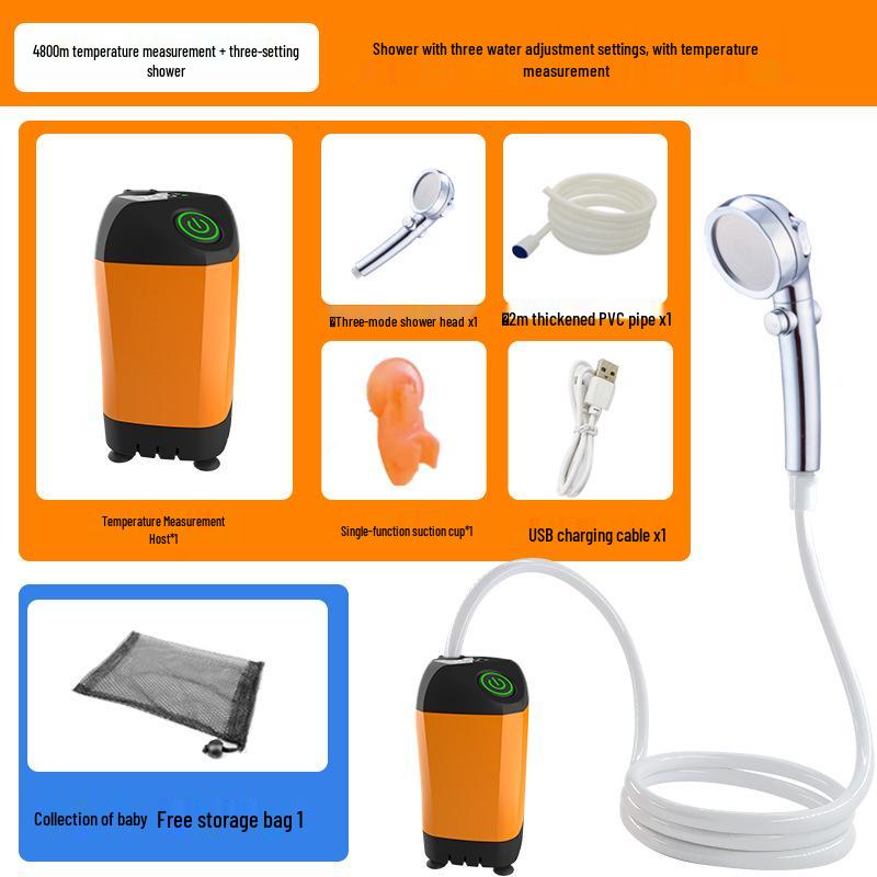 Портативный электрический душ для купания на открытом воздухе, строительных площадках, в общежитиях и сельских домах.