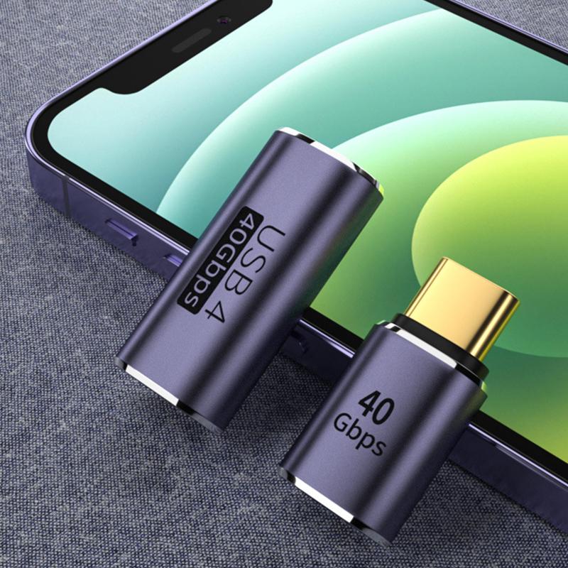 USB C 4.0 40 Гбит/с Адаптер 90 градусов 100 Вт Быстрая зарядка Type C на Type C Конвертер для Автомобильного Телефона Ноутбука