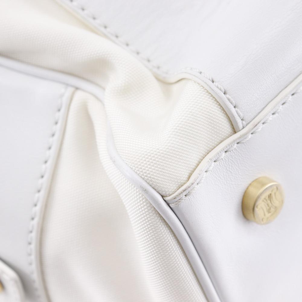 Celine Мини-сумка Boston 2004 Олимпиада в Афинах Лимитированная Белый нейлоновый канвас/кожа Женская Б/у