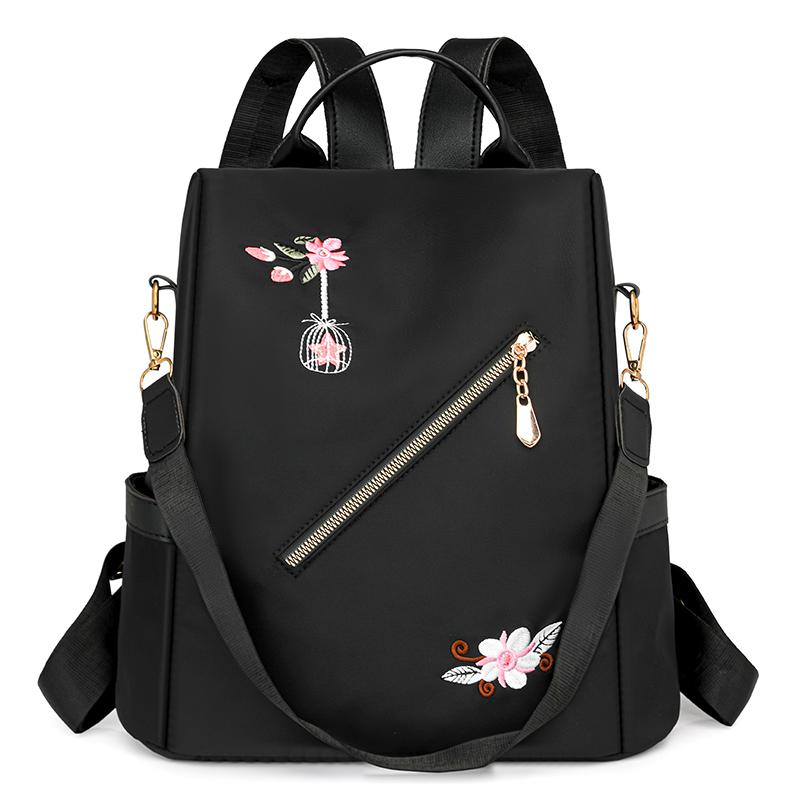 Водоотталкивающий рюкзак, женский рюкзак с вышивкой, противоугонный дорожный рюкзак