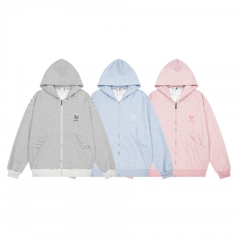 Unisex Oversized Hooded Sweatshirt Vintage Striped Print Casual Winter Pullover