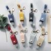 Keyring Plastic With Tassels Keychain Holder Hand Sanitizer Holder Empty Bottle PU leather Cover