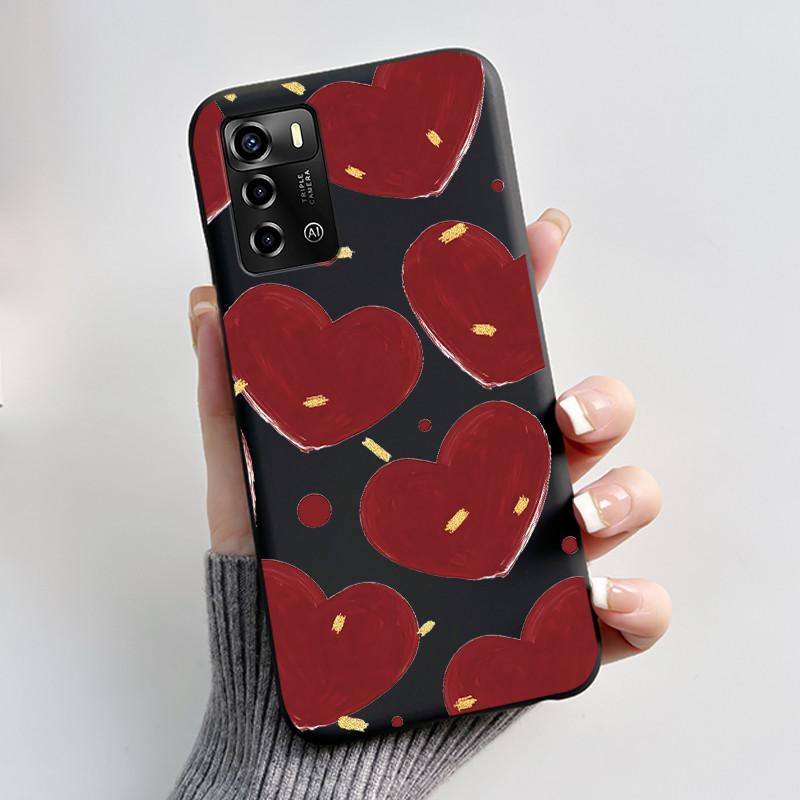 Casing For ZTE Blade A72 4G V40 Vita Phone Case Shell Aesthetic Cute Cat Astronaut Fashion Matte Black Protective Soft TPU Cover