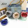Schoolbag Ornament Plush Cat Ball Keychain, Fluffy Kitten Pompom Bag Charm, Keychain Pendant with Decorative Backpack Metal Lobster Clasp, Backpacks