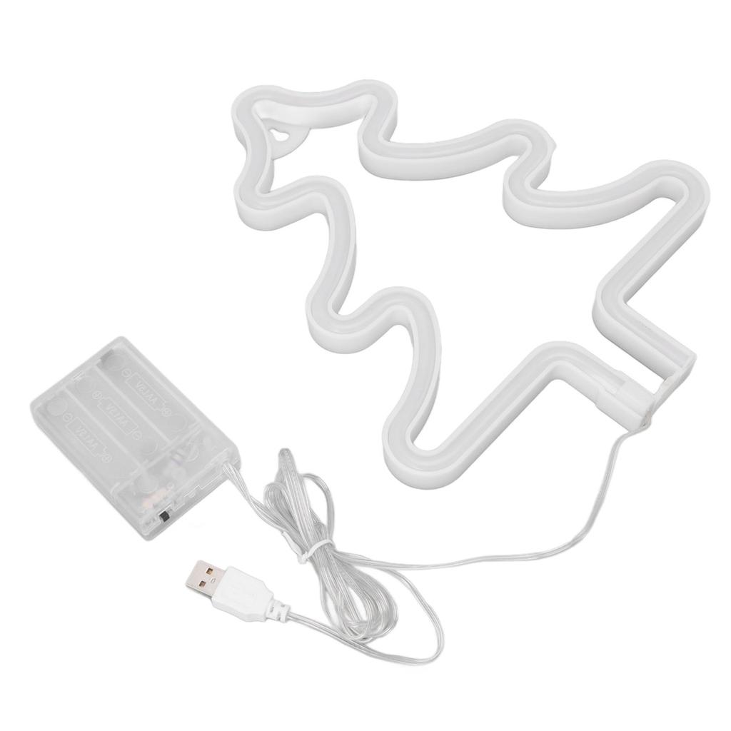 Christmas Neon Sign Christmas Tree Shape Neon Light USB Decorative Night Light for Desk Wall