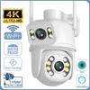 New 8MP EU 4K Dual Lens WIFI PTZ IP Security Camera Real Time Dual Screen Ai Auto Tracking Body Detection Outdoor Waterproof CCTV Video Surveillance