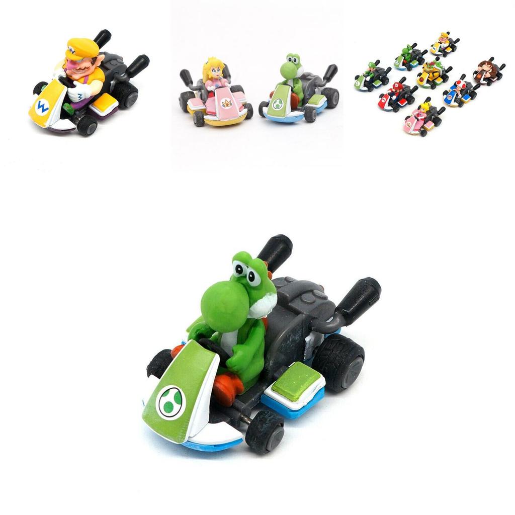 Stunning Super Mario Kart Pullback Autodoll Set With 8 High-quality Pvc Figures