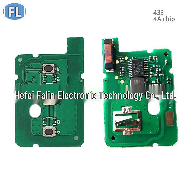 Пульт-ключ Renault Koleos: 3-кнопочный, Прямая ручка, Чип 4A, 433 МГц