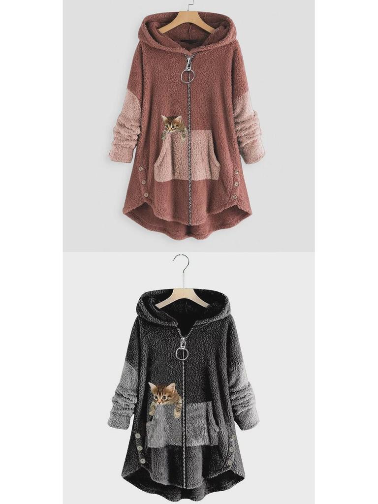 Spring & Autumn European/American Fashion Women's Loose Plush Hoodie