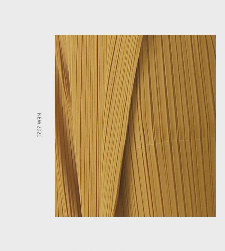 Женские однотонные узкие прямые брюки Miyake из драпировки - Новая коллекция Весна/Лето 2025