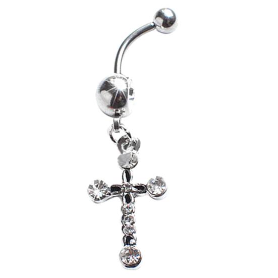 Хирургический стальной крест, болтающийся пупок, кольцо на пупке, пирсинг, украшения для тела