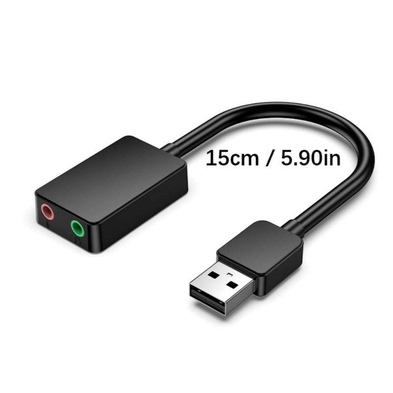 Внешний USB Аудио Адаптер Двойной Порт 3,5 мм для Наушников и Микрофона Для Настольного Компьютера Hifi Звук