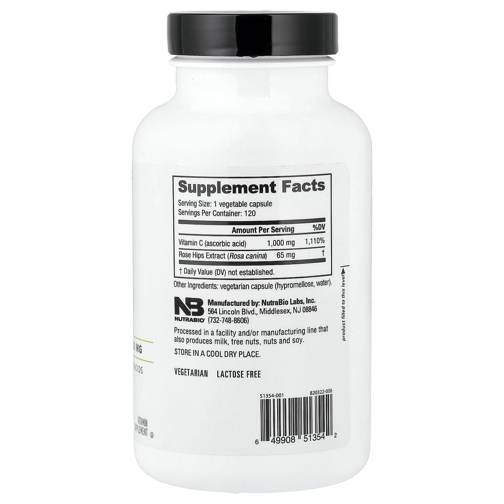 NutraBioLabs Капсулы с витамином C 1000 мг, 120 шт.