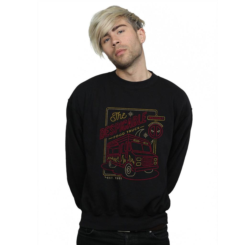 Marvel Mens Deadpool The Despicable Food Truck Sweatshirt
