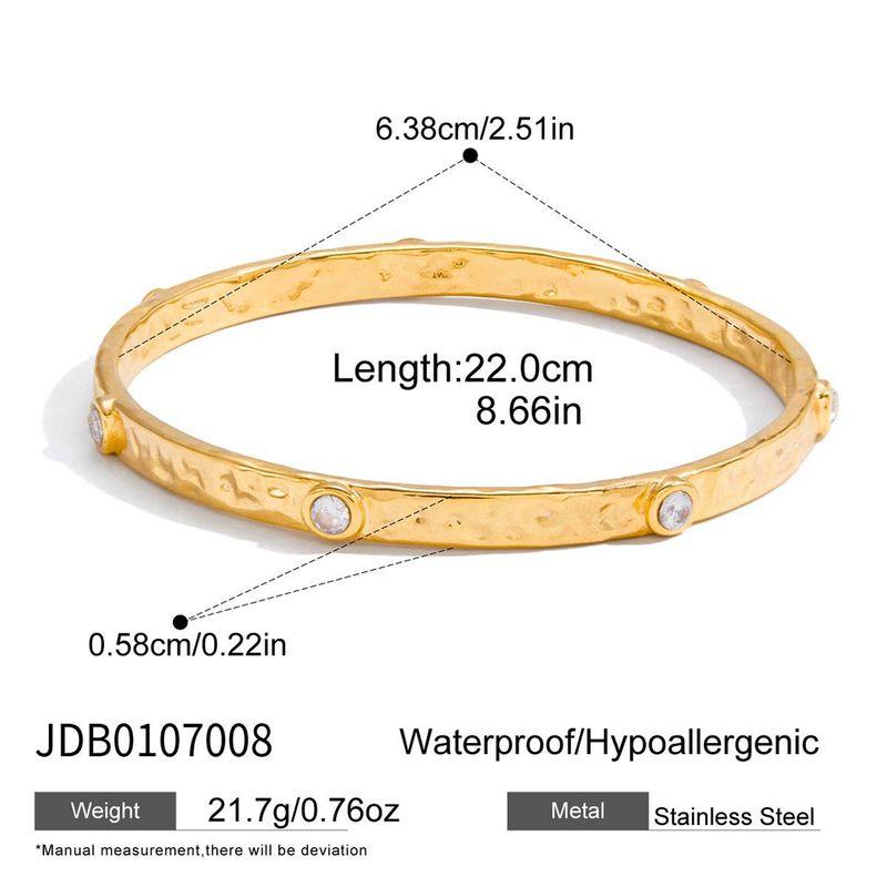 European and American Ins-Style Jewelry Titanium Steel Rhinestone Zircon Gold Simple Stackable Bracelet Plated with 18K Gold That Does Not Fade