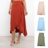 Summer One Piece Lace-Up Long Irregular Solid Color Halter Skirt