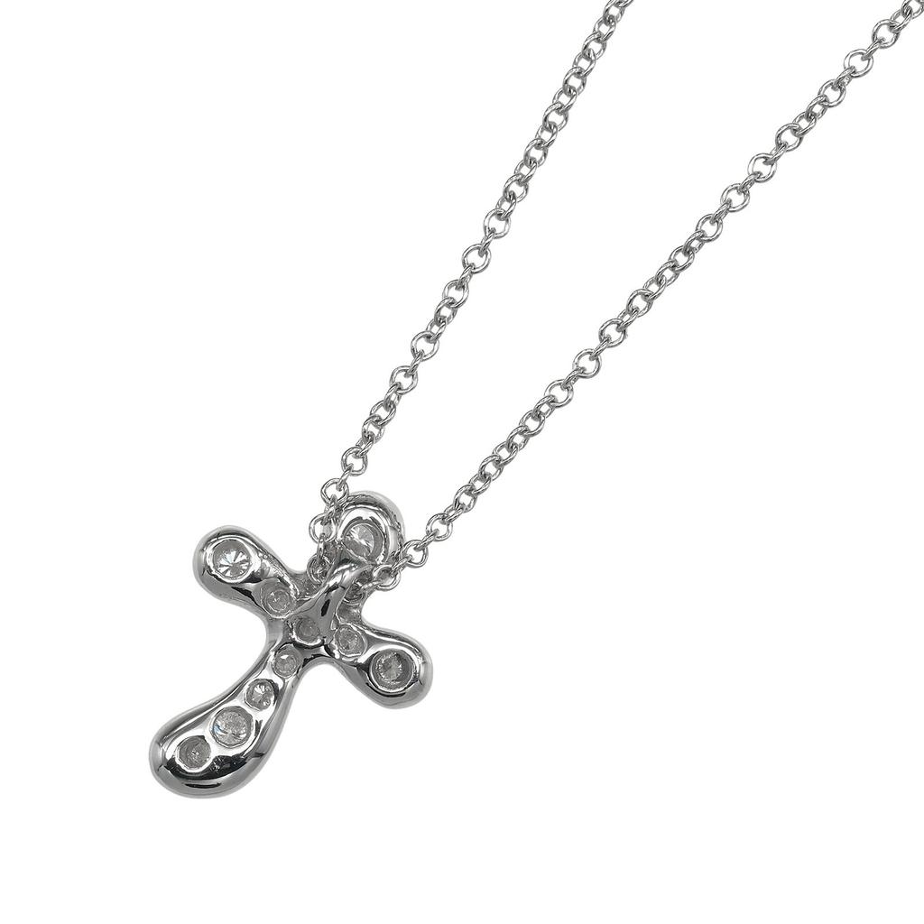 TIFFANY&Co. Точки Крест Ожерелье Pt950Платина/алмаз 4.1г Женское Б/у