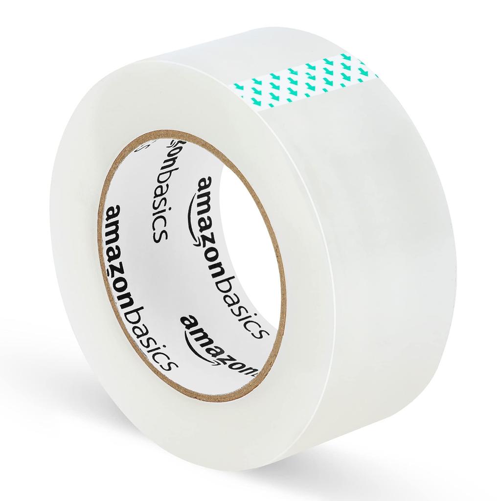 Amazon Basic Packaging OPP 48 мм Ширина x 100 м Упаковка прозрачной ленты, Длинный ролик двойной длины, 6,